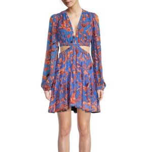 ALC cut out Dress size 2 Blue & Orange